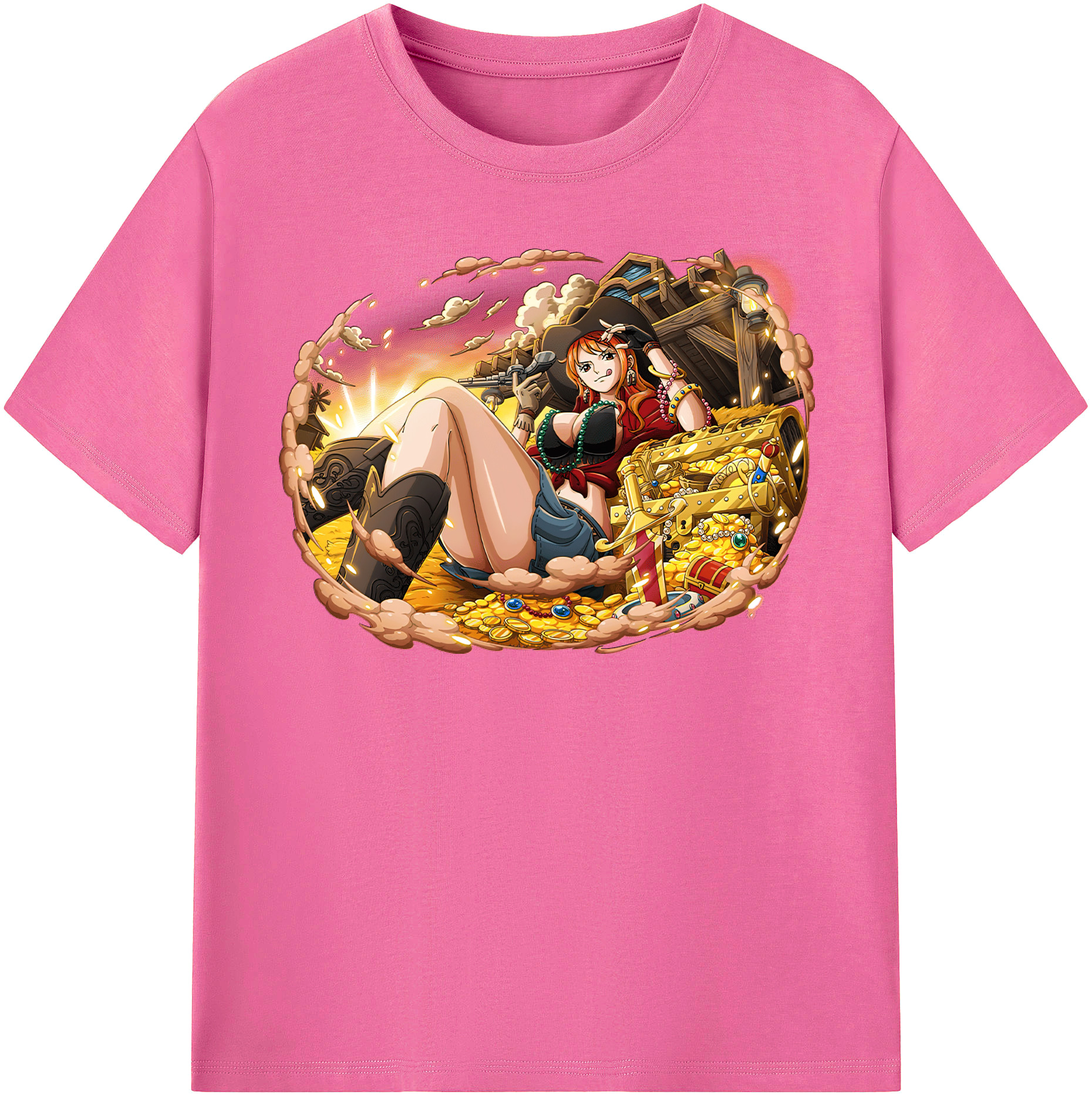 （画像用） ワンピース ナミ ONE PIECE Nami レディースカジュアルプリントTシャツ（綿100％）